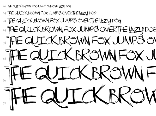 The Low Down font waterfall